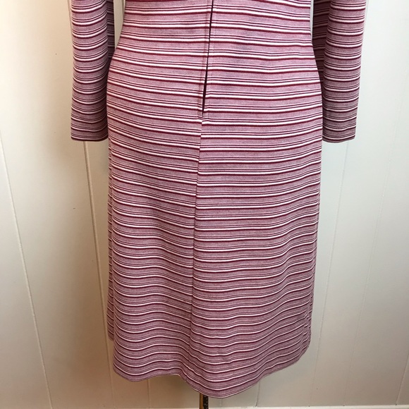 Vintage 60s/70s Maroon White Go Go Sheath Dress - Picture 5 of 8